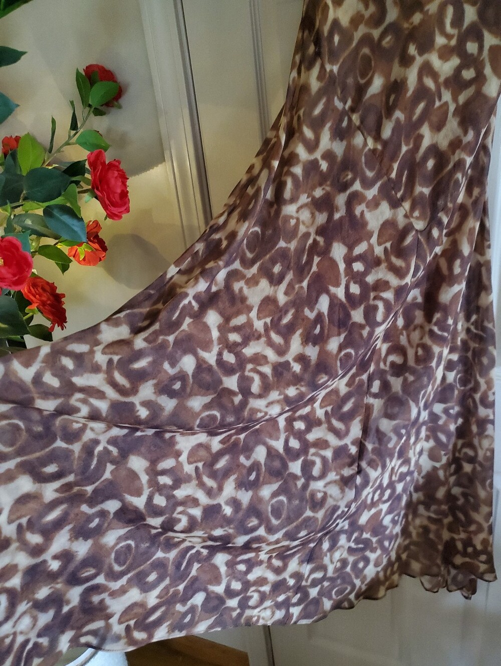 NWT Realisation Par Cora Tortoiseshell Size Large 100% Silk Dress - Picture 5 of 9